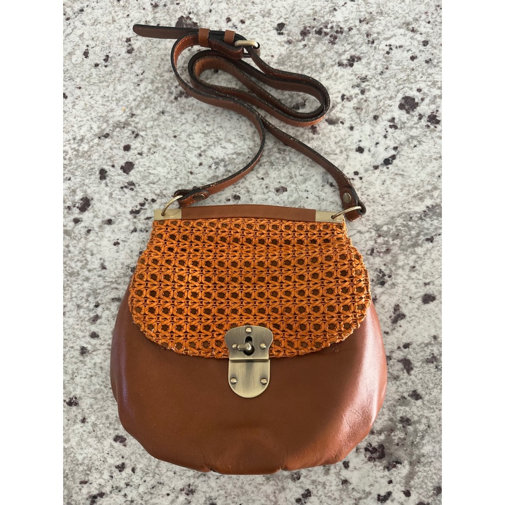 Patricia Nash Veneto leather woven basket weave crossbody bag